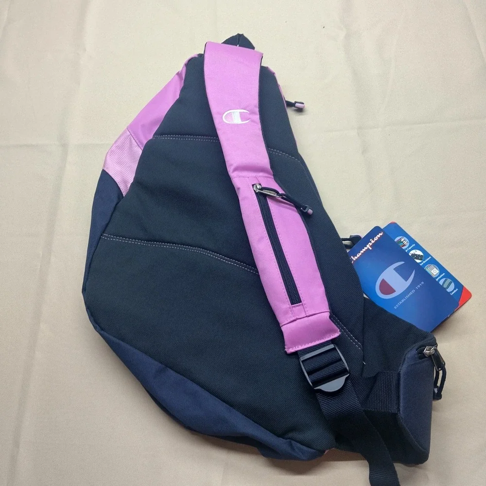 Champion Enlighten Sling Backpack Pink Navy Blue Hydrotech 11228HKV NWT